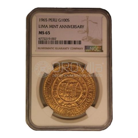 100 Soles In slab FDC MS65 - 400° anniversario zecca di Lima